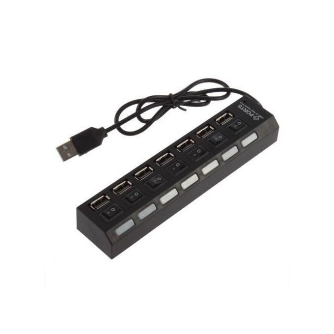 Port USB 2.0 Hub with On/Off Switches