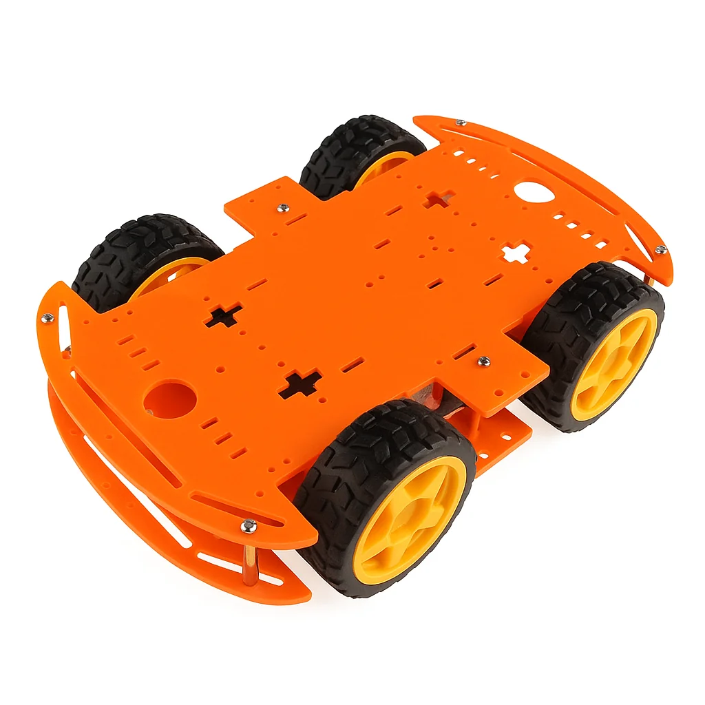 4WD Car Robot Platform 26 x 15 cm Chassis Only orange 