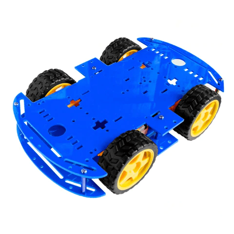 4WD Car Robot Platform 26 x 15 cm Chassis Only blue