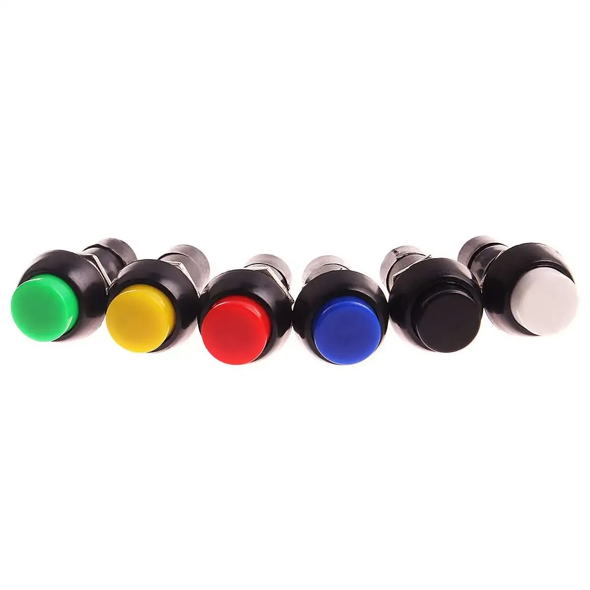 Multi-Color Plastic Push Button Switch On/Off Self-Lock 12mm