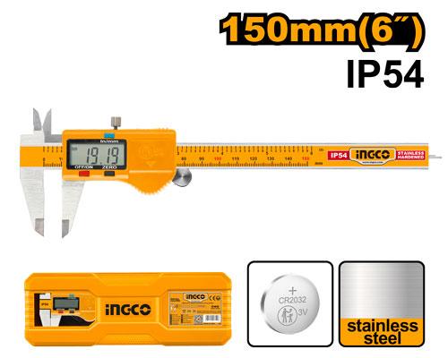 INGCO 150mm (6-inch) Stainless Steel Digital Caliper - High Precision Model HDCD28150