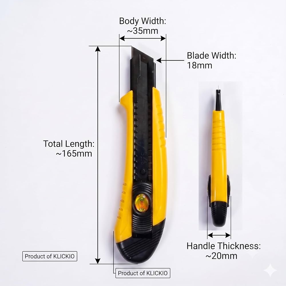 Heavy Duty 18mm Snap-Off Utility Cutter Knife with Auto-Lock Mechanism - 2
