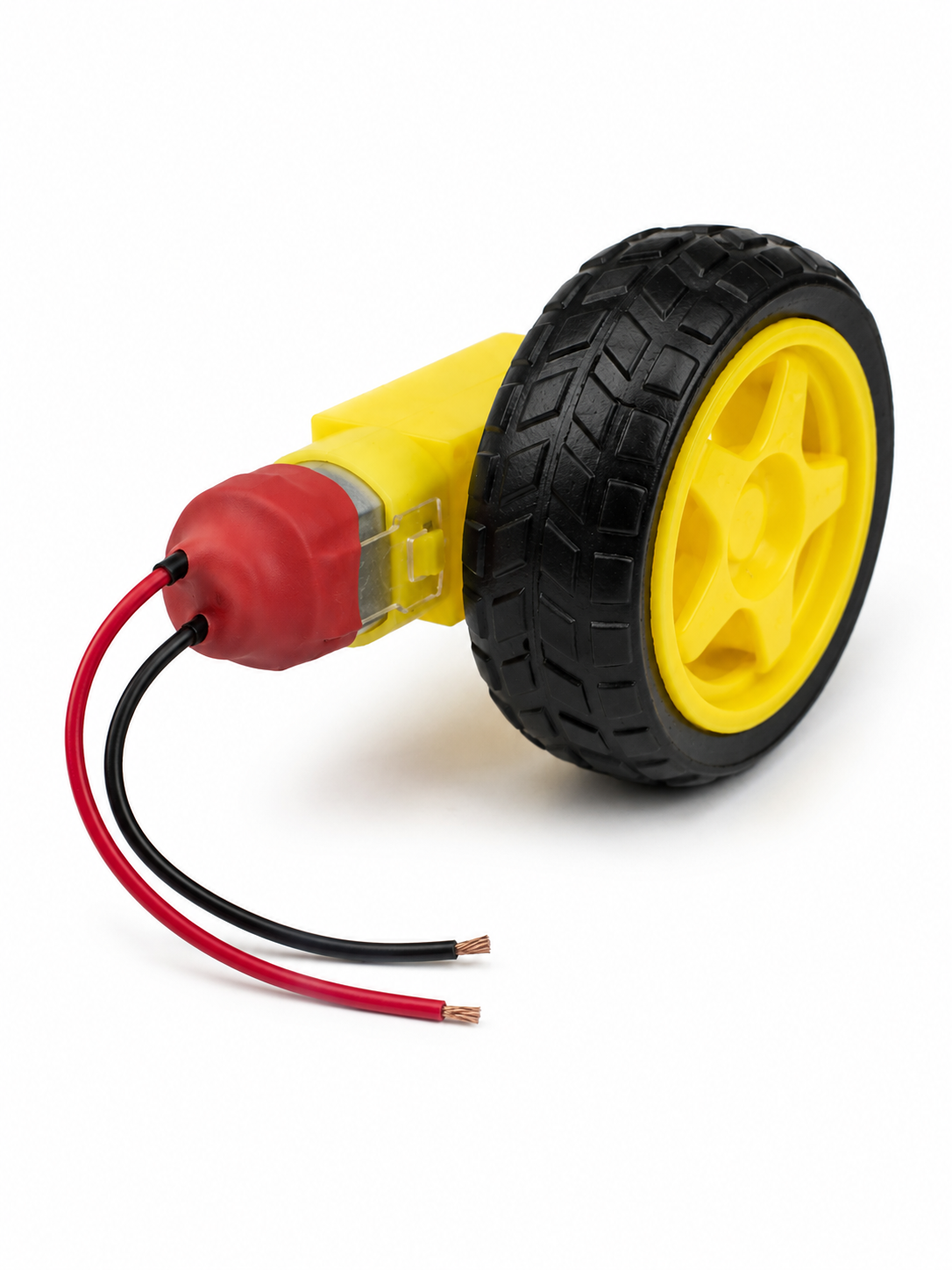 DC Geared Motor Dual Shaft 3:12VDC 600 rpm with Wheel (D:65mm X W:26m)