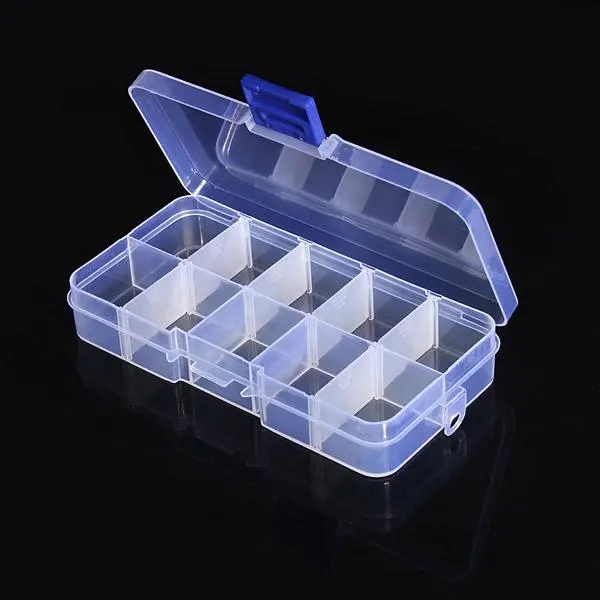 Clear Plastic Box 10 Grids