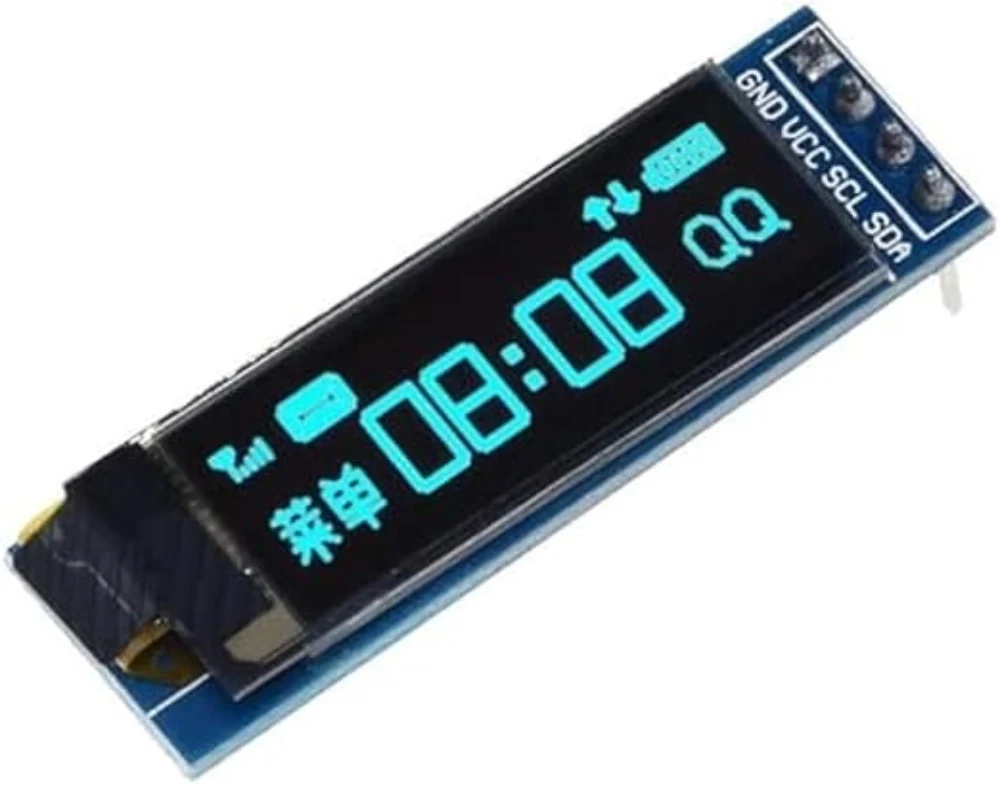 Blue OLED Display I2C 4 Pin 0.91″ – Soldered 128X32