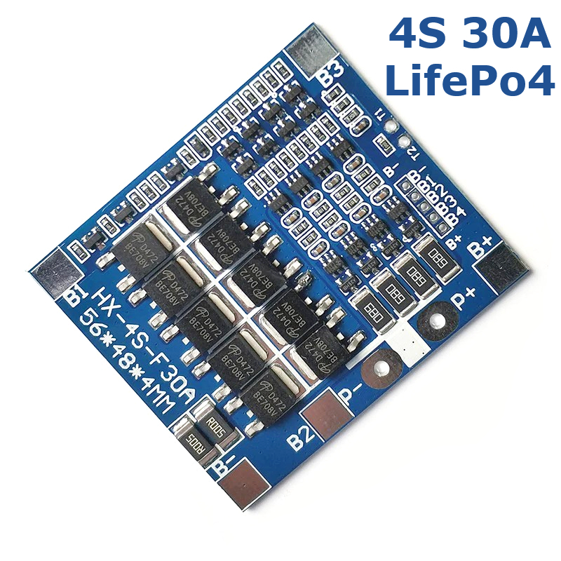 LifePo4 Battery Charger Protection Module (BMS) 4S 30A 12V with Cell Balancing