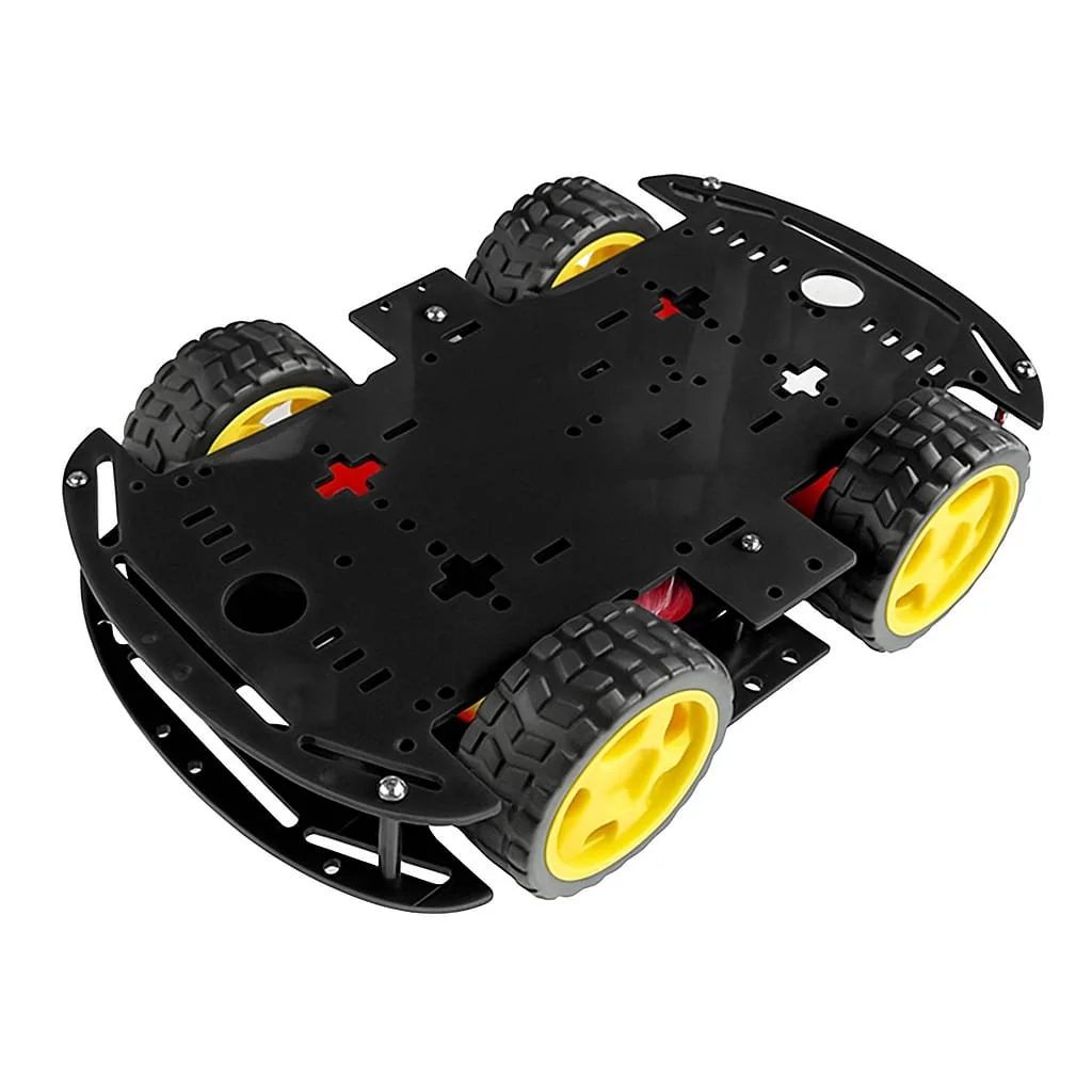 4WD Car Robot Platform 26 x 15 cm Chassis Only black