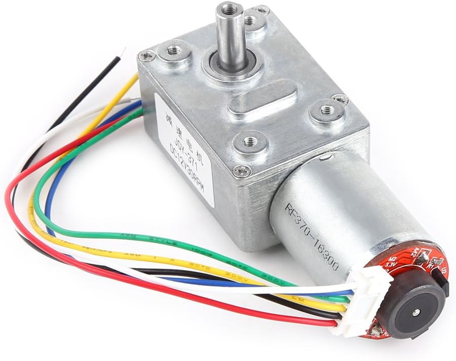 GW370 DC Geared Motor 12V 150 rpm Encoder Motor High Torque Turbo Worm