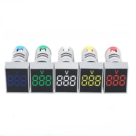AD22-22VMS Square Shape Indicator (blue) Light Voltmeter 